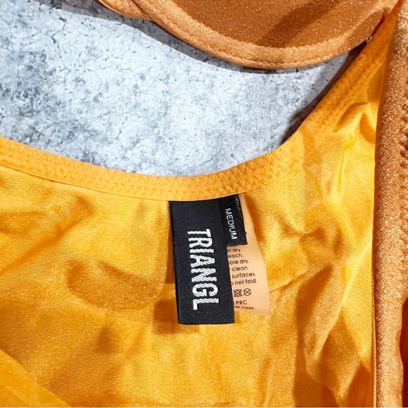 Triangl saria Orange sparkle Large Top / Medium Bottom Bikini Swimsuit Set - Picture 5 of 10